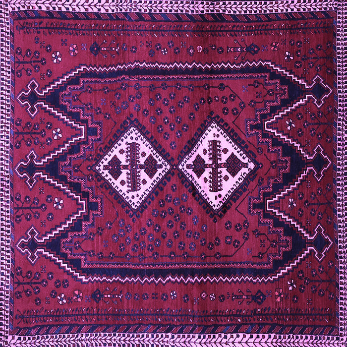 Square Machine Washable Persian Purple Traditional Area Rugs, wshtr636pur