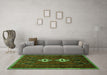 Machine Washable Persian Green Traditional Area Rugs in a Living Room,, wshtr636grn