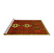 Sideview of Machine Washable Persian Yellow Traditional Rug, wshtr636yw