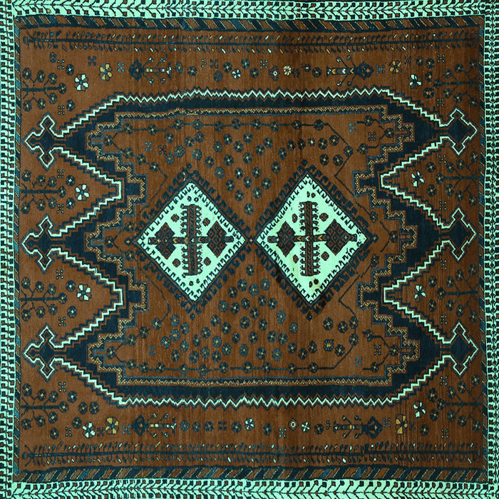 Square Persian Turquoise Traditional Rug, tr636turq