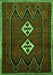 Serging Thickness of Machine Washable Persian Green Traditional Area Rugs, wshtr636grn