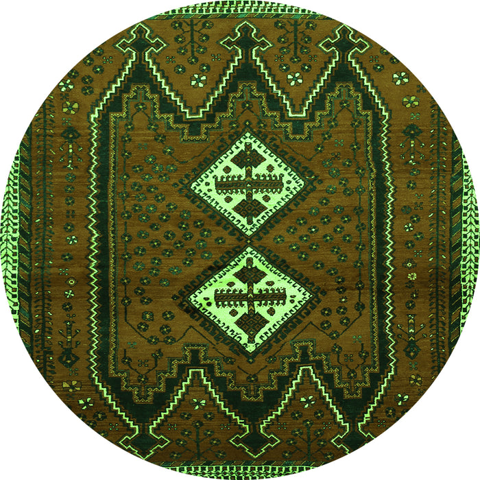 Square Persian Green Traditional Rug, tr636grn