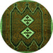 Square Persian Green Traditional Rug, tr636grn