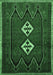 Machine Washable Persian Emerald Green Traditional Area Rugs, wshtr636emgrn