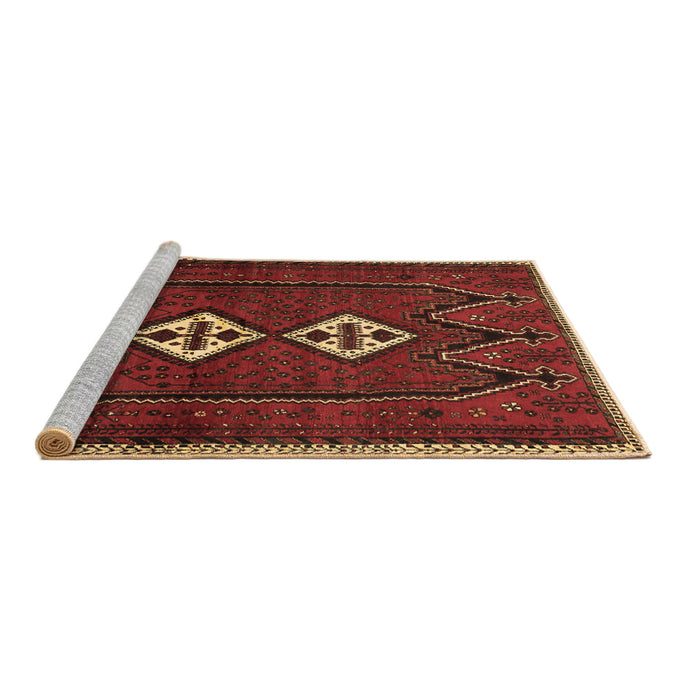 Sideview of Machine Washable Persian Brown Traditional Rug, wshtr636brn