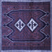 Square Persian Blue Traditional Rug, tr636blu