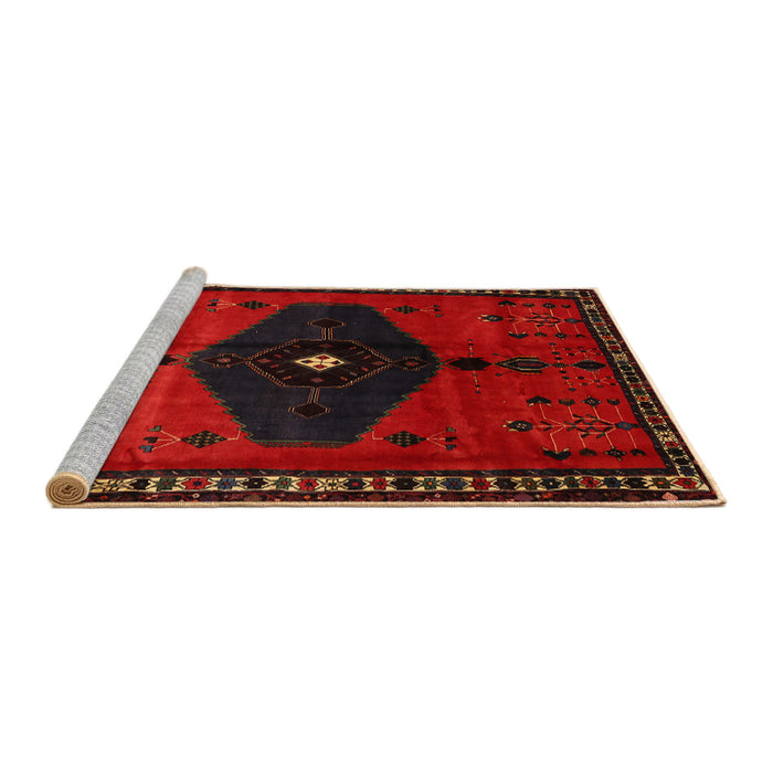 Sideview of Machine Washable Traditional Bakers Brown Rug, wshtr637