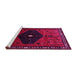 Sideview of Machine Washable Persian Pink Traditional Rug, wshtr637pnk