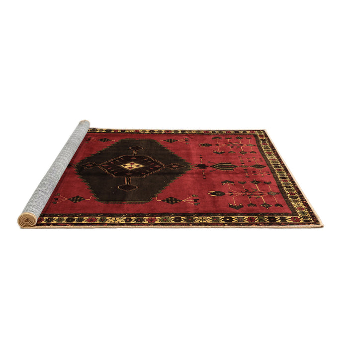 Sideview of Machine Washable Persian Brown Traditional Rug, wshtr637brn