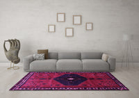 Machine Washable Persian Purple Traditional Rug, wshtr637pur