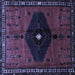 Square Machine Washable Persian Blue Traditional Rug, wshtr637blu