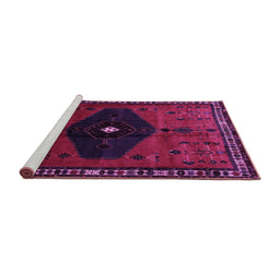 Sideview of Machine Washable Persian Purple Traditional Area Rugs, wshtr637pur