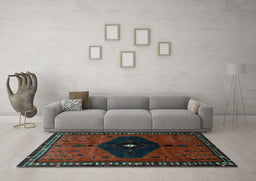 Machine Washable Persian Light Blue Traditional Rug in a Living Room, wshtr637lblu