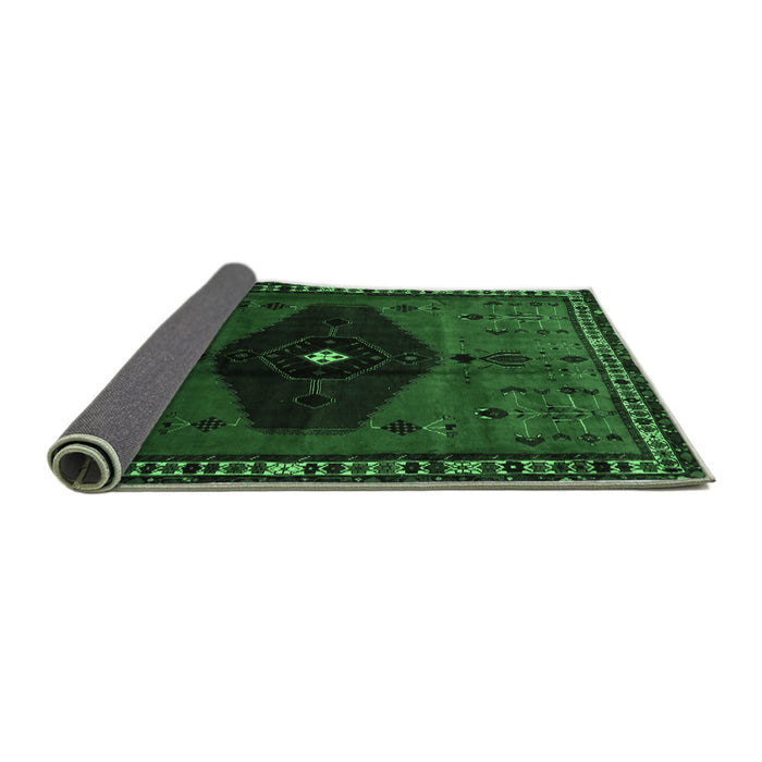 Sideview of Persian Emerald Green Traditional Rug, tr637emgrn