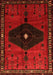 Serging Thickness of Machine Washable Persian Orange Traditional Area Rugs, wshtr637org