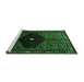 Sideview of Machine Washable Persian Emerald Green Traditional Area Rugs, wshtr637emgrn