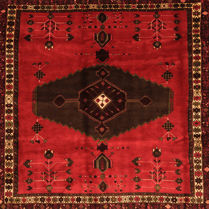 Round Machine Washable Persian Orange Traditional Area Rugs, wshtr637org