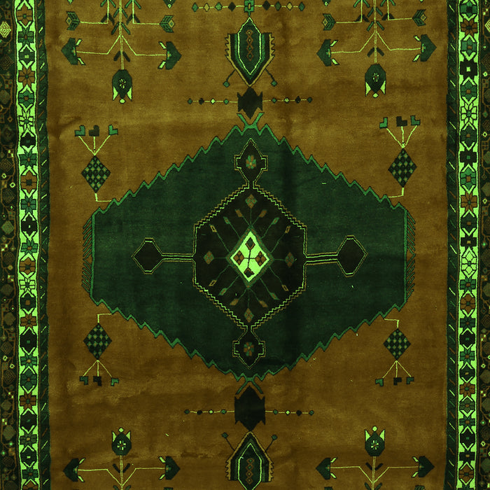 Serging Thickness of Machine Washable Persian Green Traditional Area Rugs, wshtr637grn