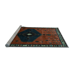 Sideview of Machine Washable Persian Light Blue Traditional Rug, wshtr637lblu