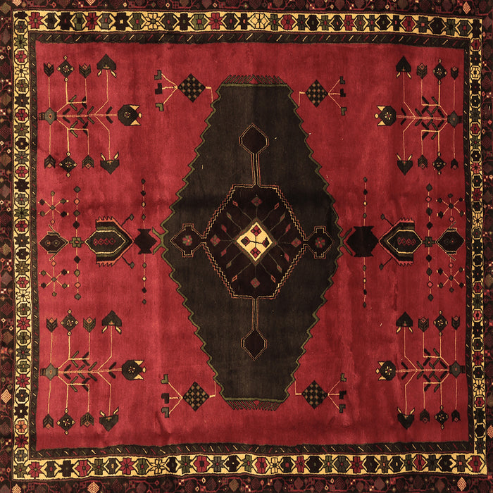 Square Machine Washable Persian Brown Traditional Rug, wshtr637brn