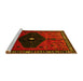 Sideview of Machine Washable Persian Yellow Traditional Rug, wshtr637yw