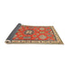 Sideview of Traditional Red Geometric Rug, tr638