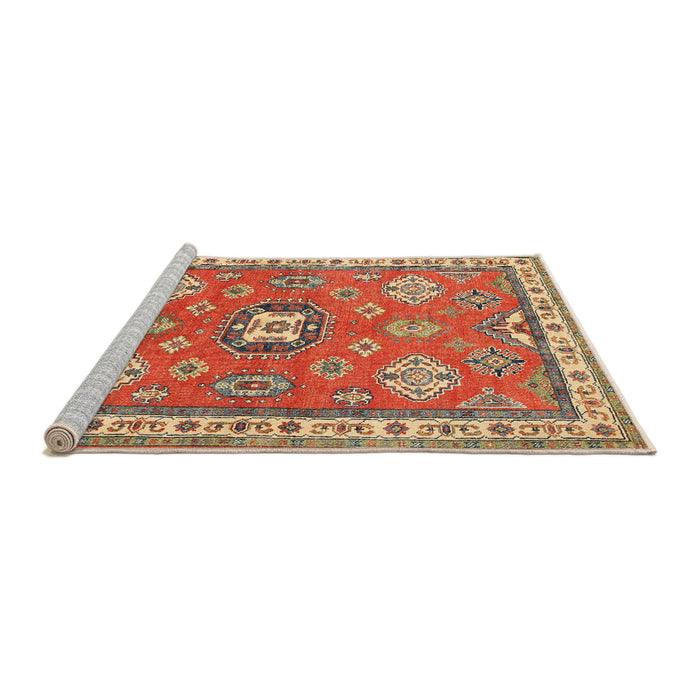 Sideview of Machine Washable Traditional Red Rug, wshtr638