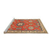 Sideview of Machine Washable Traditional Red Rug, wshtr638