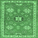 Square Machine Washable Geometric Emerald Green Traditional Area Rugs, wshtr638emgrn