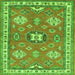 Serging Thickness of Geometric Green Traditional Rug, tr638grn