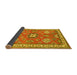 Sideview of Geometric Yellow Traditional Rug, tr638yw