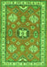 Serging Thickness of Machine Washable Geometric Green Traditional Area Rugs, wshtr638grn