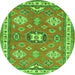 Machine Washable Geometric Green Traditional Area Rugs, wshtr638grn