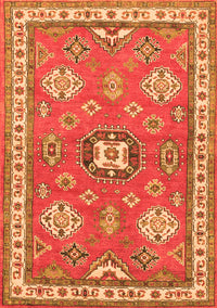 Geometric Orange Traditional Rug, tr638org