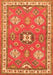 Geometric Orange Traditional Rug, tr638org