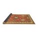 Sideview of Geometric Brown Traditional Rug, tr638brn