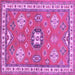 Square Geometric Purple Traditional Rug, tr638pur