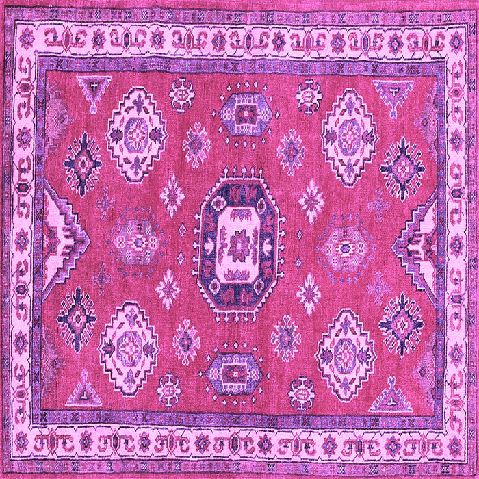 Square Machine Washable Geometric Purple Traditional Area Rugs, wshtr638pur