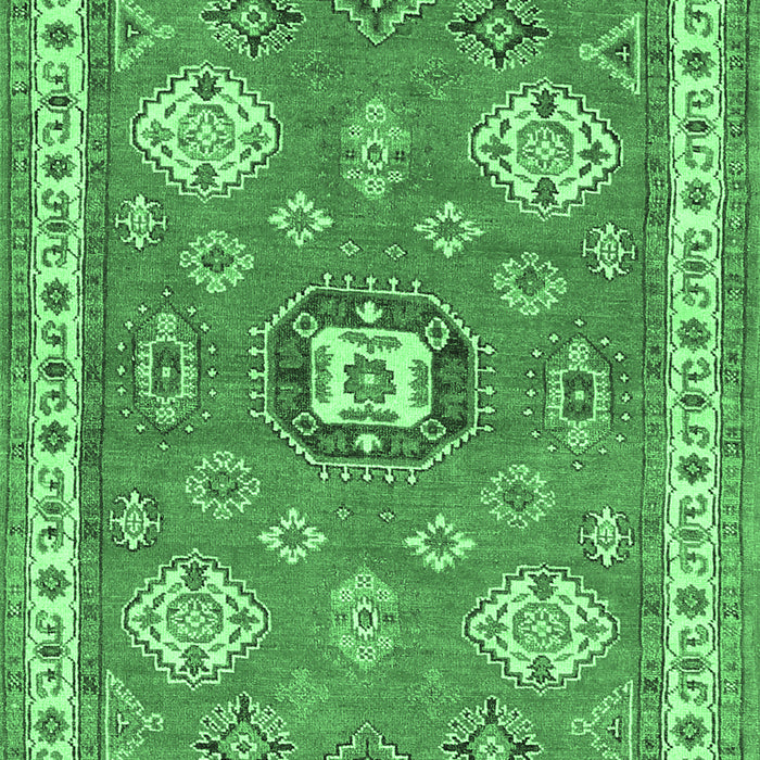 Machine Washable Geometric Emerald Green Traditional Area Rugs, wshtr638emgrn