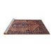 Sideview of Machine Washable Traditional Copper Red Pink Rug, wshtr639