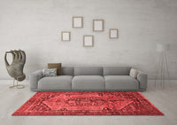 Machine Washable Persian Red Traditional Rug, wshtr639red