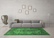Machine Washable Persian Emerald Green Traditional Area Rugs in a Living Room,, wshtr639emgrn