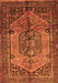 Serging Thickness of Machine Washable Persian Orange Traditional Area Rugs, wshtr639org