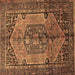 Square Persian Brown Traditional Rug, tr639brn