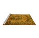 Sideview of Machine Washable Persian Yellow Traditional Rug, wshtr639yw