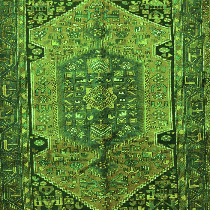 Serging Thickness of Machine Washable Persian Green Traditional Area Rugs, wshtr639grn