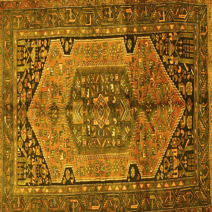 Square Persian Yellow Traditional Rug, tr639yw