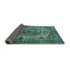 Sideview of Persian Turquoise Traditional Rug, tr639turq