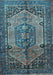 Machine Washable Persian Light Blue Traditional Rug, wshtr639lblu