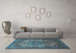 Machine Washable Persian Light Blue Traditional Rug in a Living Room, wshtr639lblu